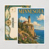 Carte Postale Phare de Split Rock au Minnesota GeoSaga (Devant / Derrière)