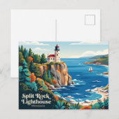 Carte Postale Phare de Split Rock Lighthouse State Park USA (Devant / Derrière)