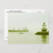 Carte Postale Phare de Spring Point Ledge Freighter Portland (Devant / Derrière)