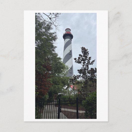 Carte Postale Phare de St. Augustine Tour noire et blanche (Devant)