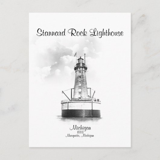 Carte Postale Phare de Stannard Rock - Michigan (Devant)