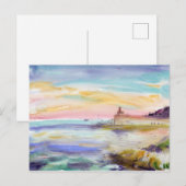 Carte Postale Phare de Villefranche-sur-Mer. Aquarelle (Devant / Derrière)