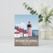 Carte Postale Phare de West Quoddy Head (Debout devant)