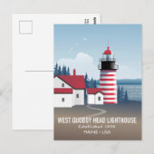 Carte Postale Phare de West Quoddy Head (Devant / Derrière)