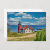 Carte Postale Phare de West Quoddy Head, Lubec, Maine (Devant / Derrière)