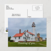 Carte Postale Phare De Whitefish Point Penser À Vous (Devant / Derrière)