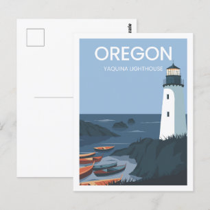 Carte Postale Phare de Yaquina Oregon États-Unis Lieu de voyage