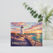Carte Postale Phare d'Edgartown USA (Debout devant)