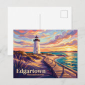 Carte Postale Phare d'Edgartown USA (Devant / Derrière)