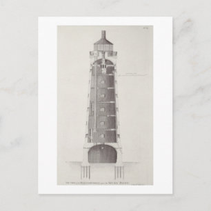 Carte Postale Phare d'Edystone gravé par John Record (fl.17)