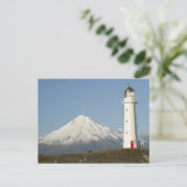 Carte Postale Phare du Cap Egmont et Mont Taranaki / Mt (Debout devant)