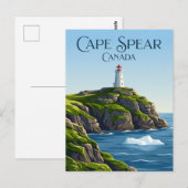 Carte Postale Phare du cap Spear Canada (Devant / Derrière)