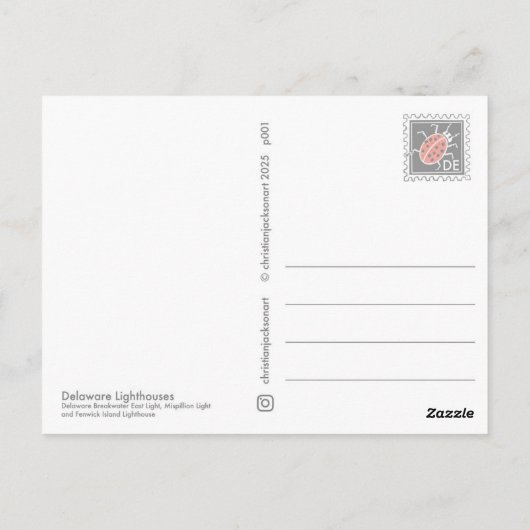 Carte Postale Phare du Delaware (Dos)