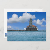 Carte Postale Phare du port de Chicago (Devant / Derrière)