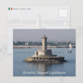 Carte Postale Phare du port maritime de Brindisi (Devant / Derrière)