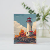 Carte Postale Phare en automne (Debout devant)