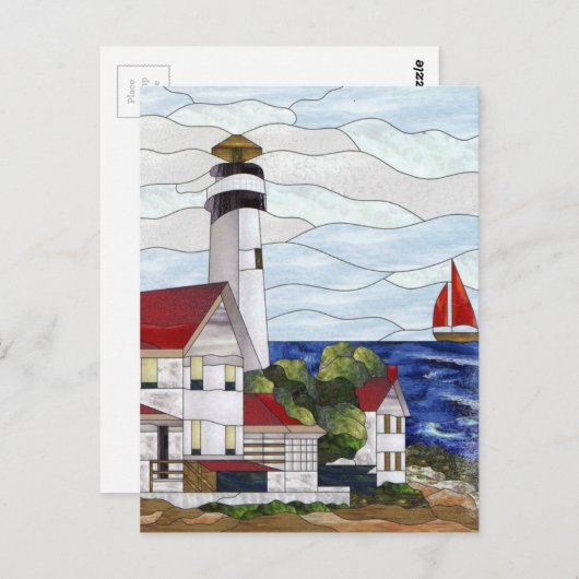Carte Postale Phare en verre tendu (Devant / Derrière)