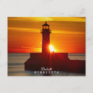 Carte Postale Phare et lever de soleil du Minnesota