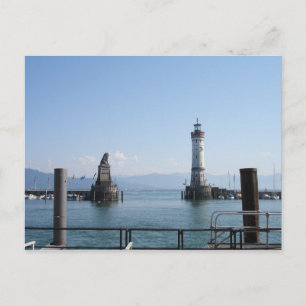 Carte Postale Phare et lion du port de Lindau