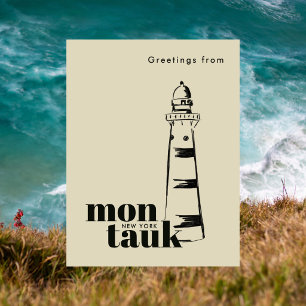 Carte Postale phare griffonné Montauk New York