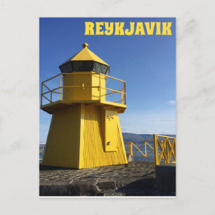 Carte Postale Phare jaune Reykjavik Islande Voyage