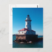 Carte Postale Phare, Jetée de la Marine de Chicago (Devant / Derrière)