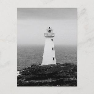 Carte Postale Phare minimaliste noir blanc