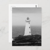 Carte Postale Phare minimaliste noir blanc (Devant / Derrière)