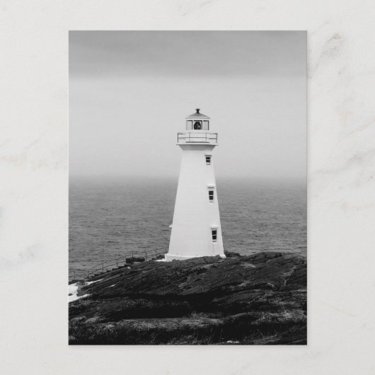 Carte Postale Phare minimaliste noir blanc (Devant)
