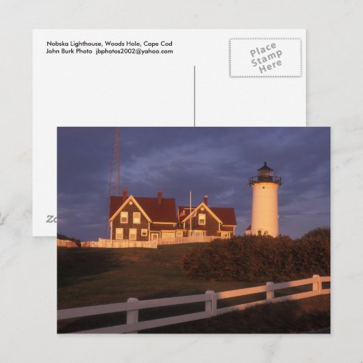 Carte Postale Phare Nobska, Hole Woods, Cape Cod (Devant / Derrière)
