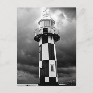 Carte Postale Phare Noir Et Blanc