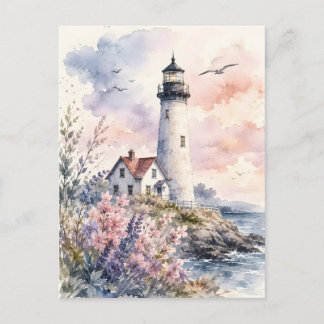 Carte Postale Phare peint à l'aquarelle