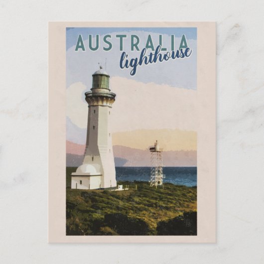 Carte Postale Phare perpendiculaire Point Australie vintage (Devant)