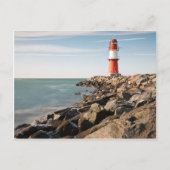 Carte Postale Phare rouge à Warnemuende (Devant)