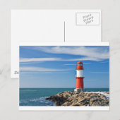 Carte Postale Phare rouge avec ciel bleu (Devant / Derrière)