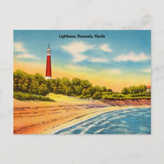 Carte Postale Phare vintage, Pensacola, Floride Voyage (Devant)