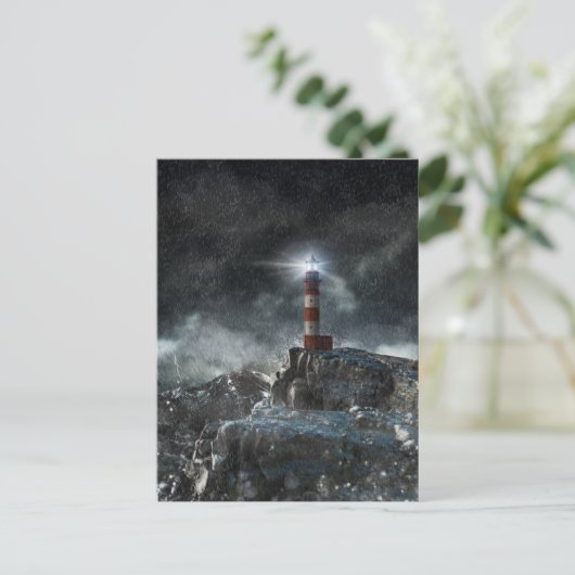 Carte Postale Phares | Phare dans la tempête (Debout devant)