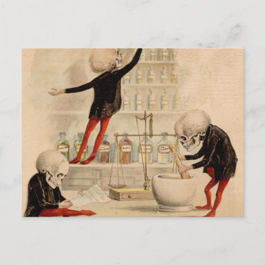 Carte Postale Pharmacie squelettique (Devant)