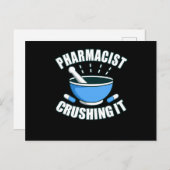 Carte Postale Pharmacien Crusher It Pharmacy Technician PharmD (Devant / Derrière)