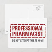 Carte Postale Pharmacien professionnel (Devant / Derrière)