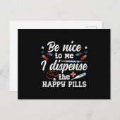 Carte Postale Pharmacien Soyez gentil avec moi Technicien en pha (Devant / Derrière)