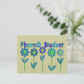 Carte Postale PharmD Étudiants FLEURS BLEUES (Debout devant)