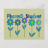 Carte Postale PharmD Étudiants FLEURS BLEUES (Devant)