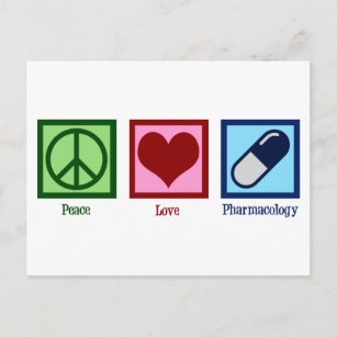 Carte Postale Pharmocologue Paix Amour Pharmocologie