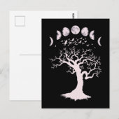 Carte Postale Phases de Lune Arbres Gothiques Oiseaux (Devant / Derrière)