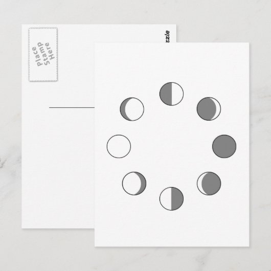 CARTE POSTALE PHASES LUNE (Devant / Derrière)