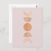 Carte postale Phases Lune rose (Devant / Derrière)