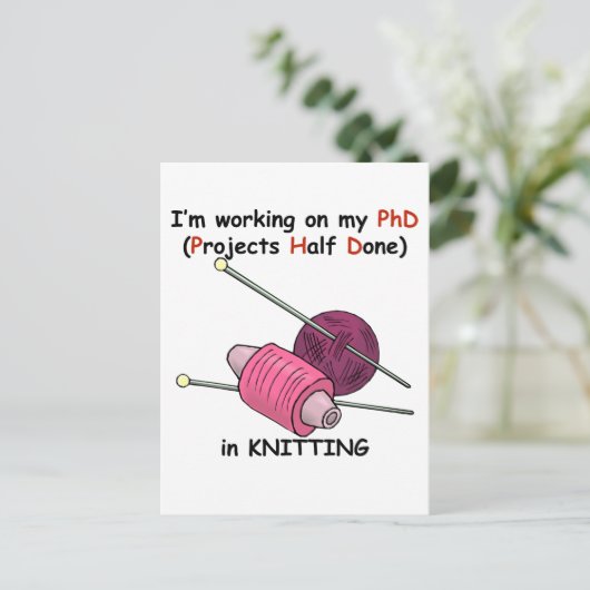 Carte Postale PhD dans le tricot (Debout devant)