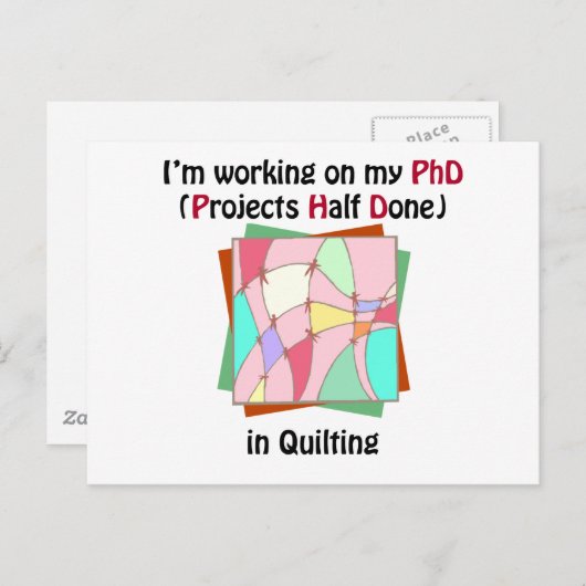 Carte Postale PhD en quadrillage (Devant / Derrière)