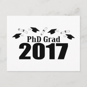 Carte Postale PhD Grad 2017 Postcard Party Invitation (Casquette